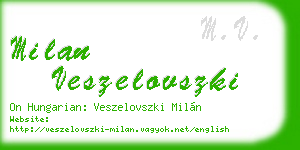 milan veszelovszki business card