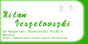 milan veszelovszki business card